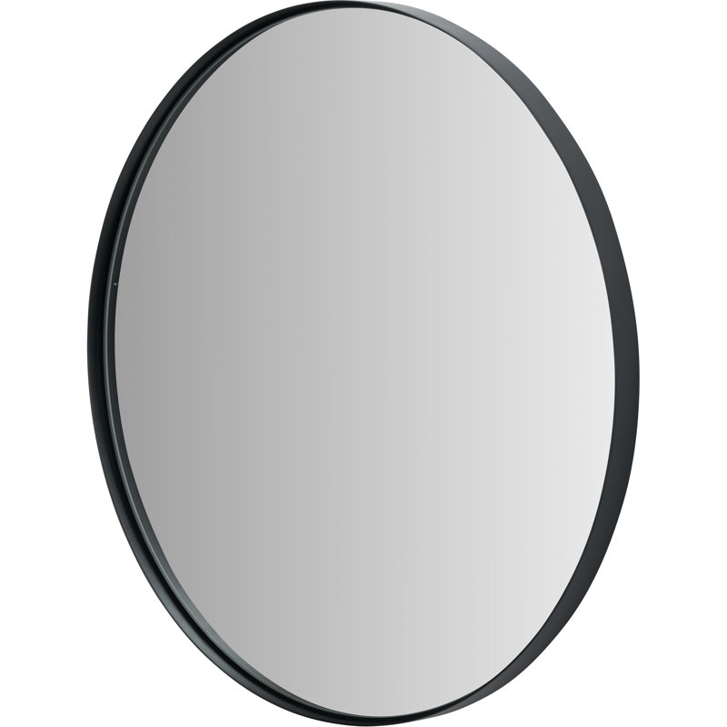 Stainless Steel Round Wall Mirror, 60cm x 60cm, Black