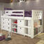 Abey Circles Twin Loft Bed with Storage and Bookcase-1891165603