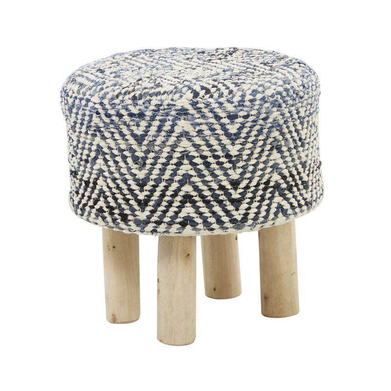 Tabouret d'appoint en bois Ahamad, Bleu