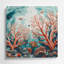 Art mural en métal vert Coastal Coral Garden Deluxe-456010496