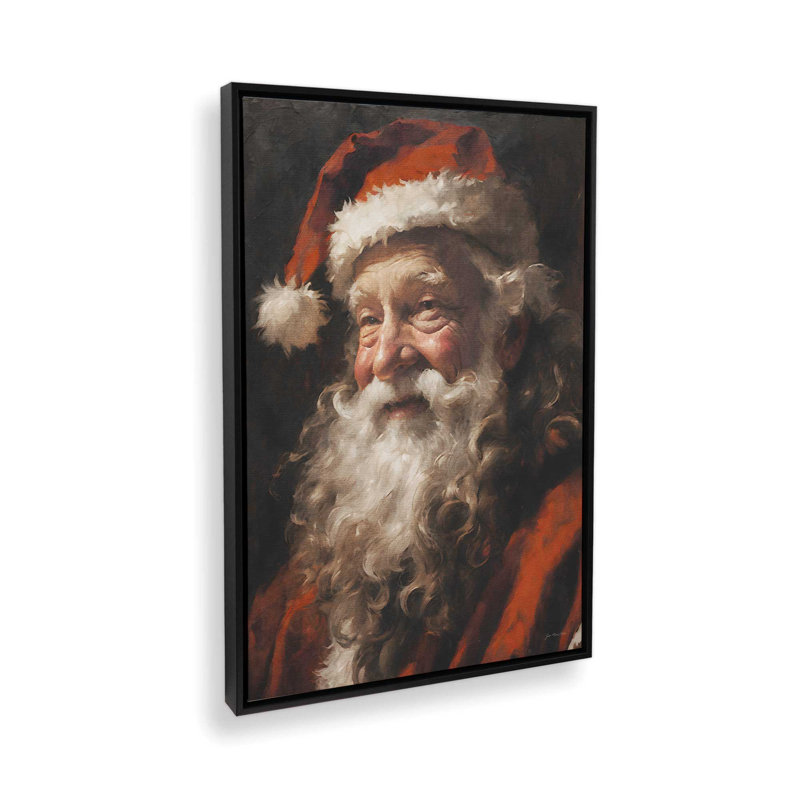 «Papa Noel» par Jo Moulton, reproduction d'art, H 17,5 po x l 13,5 po, Impression sur toile flottante sans passe-partout