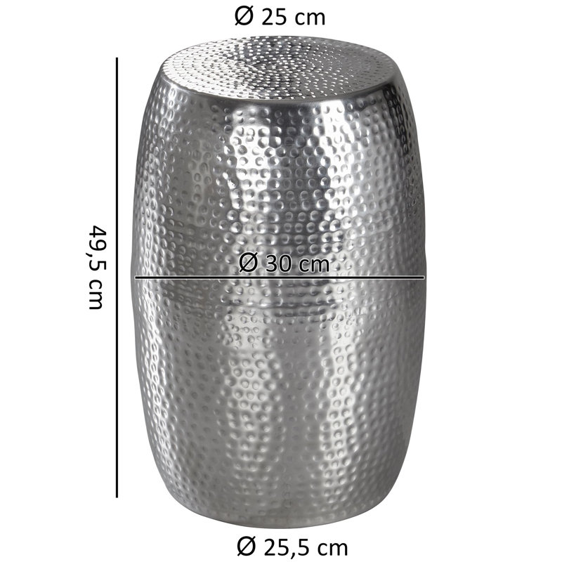 Bursaite End Table, Silver