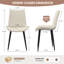 Chaises de salle à manger avec siège en similicuir et base en métal noir, ensemble de 4 chaises rembourrées-123020133