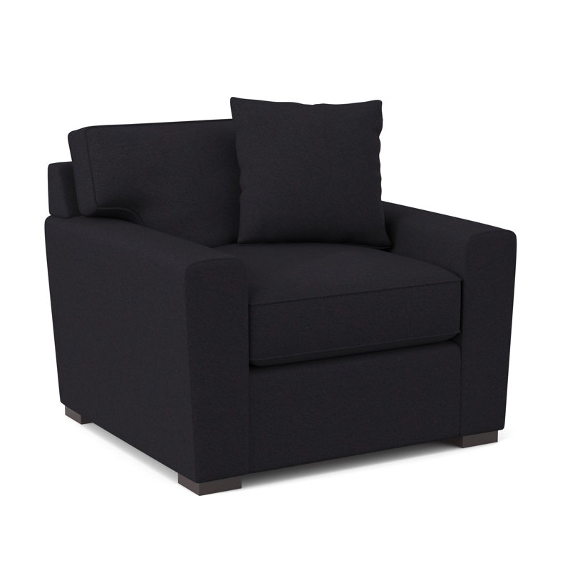 Fauteuil en polyester l 42 po Zinah, Velours performance Bella Ink