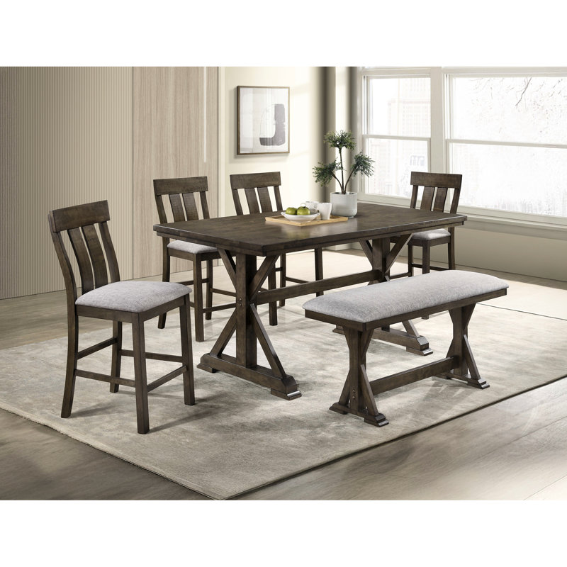 Chaises de salle à manger rembourrées brun rustique 2pc