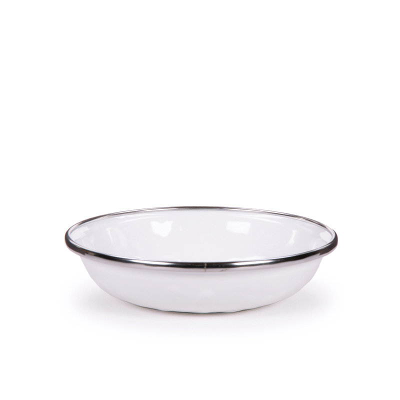 Solid Handmade Enamelware Bread And Butter Plate, Solid White Textured