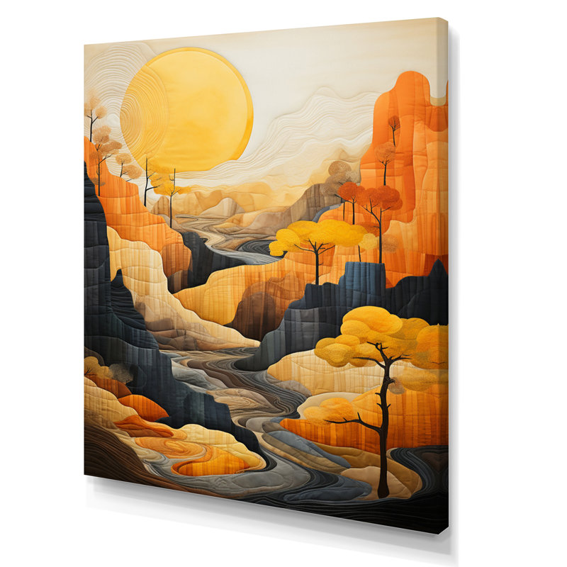 «Leesha Bold Landscape Canyon Desert» - art mural Canyon, H 20 po x l 12 po x P 1 po, Toile tendue