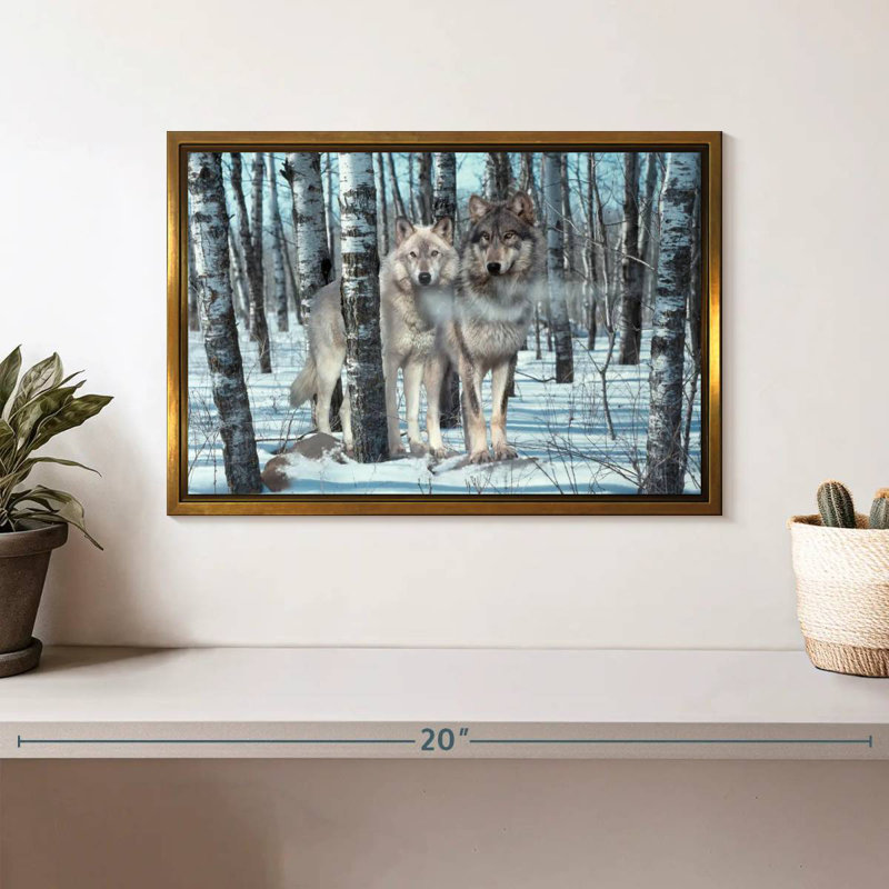 Ombres de neige, Cadre flottant doré, 13 po x 9 po