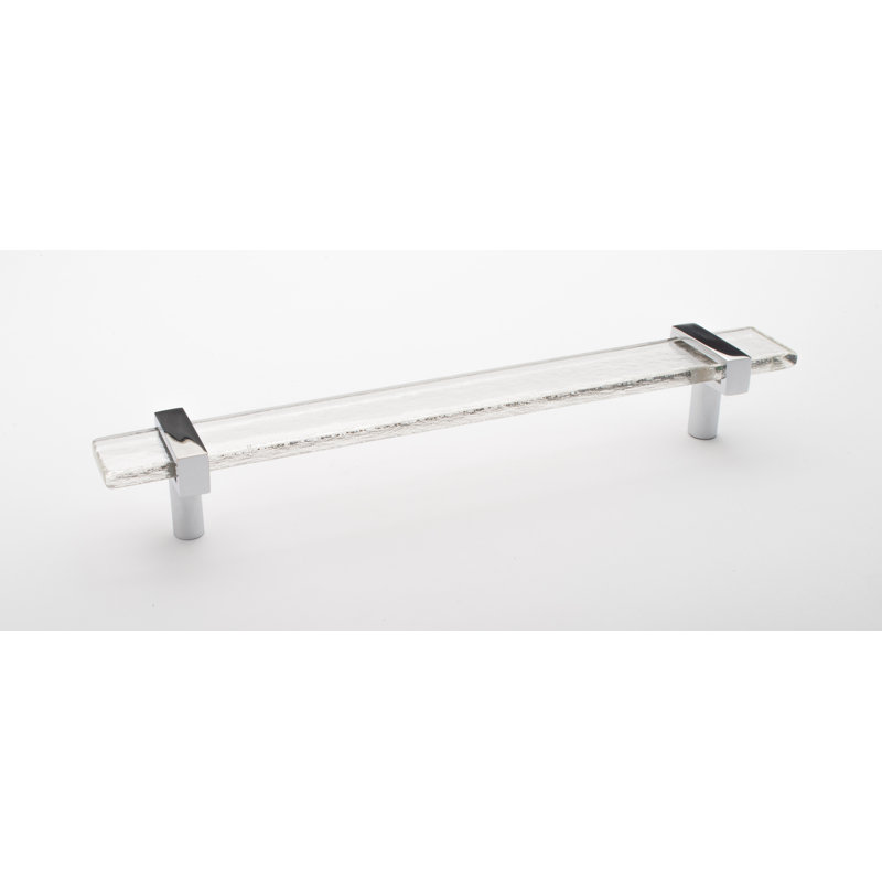 Adjustable 9" Length Bar Pull, 9", Satin NIckel/White