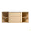 Meuble-lavabo mural 48 po avec lavabo en céramique, 2 tablettes de rangement et 1 porte à fermeture en douceur, emballage KD, contreplaqué