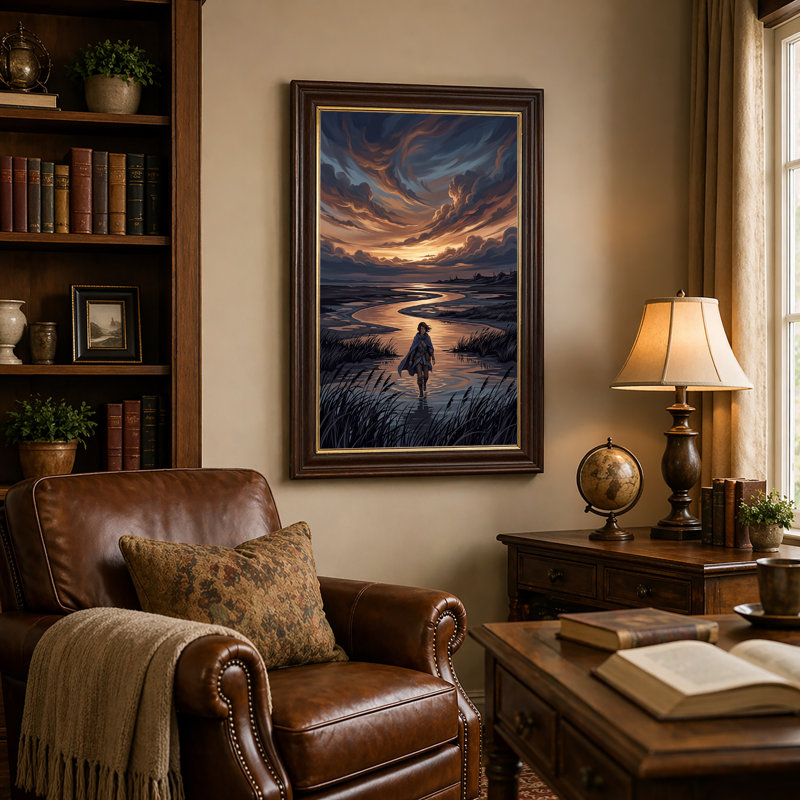 Art mural sur toile "Blue Cloake", 18"H x 12"W