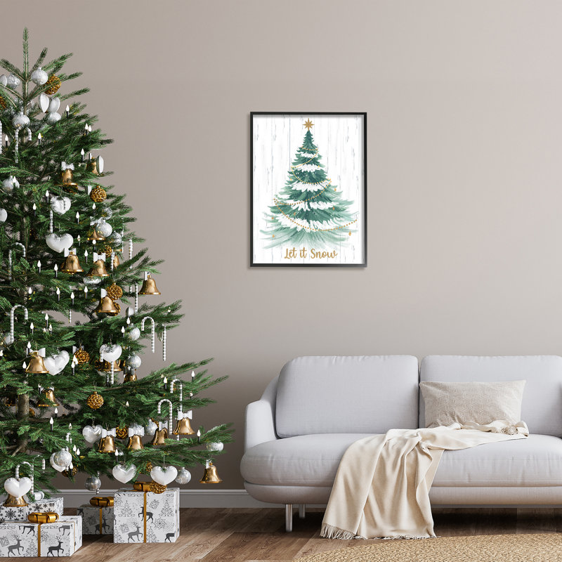 «Ba-857», impression encadrée «Let It Snow» par Sharon Lee, Giclée encadrée noir minuit, H 30 po x l 24 po x P 1,5 po