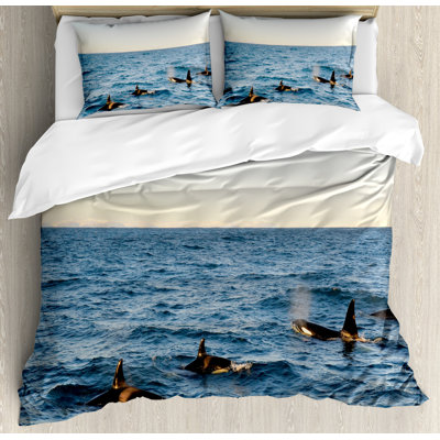 Whale Coastal Duvet Cover