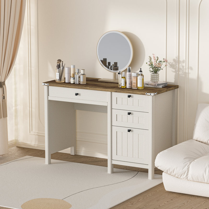 Bureau de direction 45 po Modern Farmhouse, Gris antique / blanc