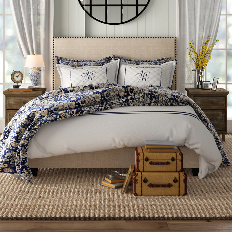 Lit tapissier standard Olen, Beige, Très grand