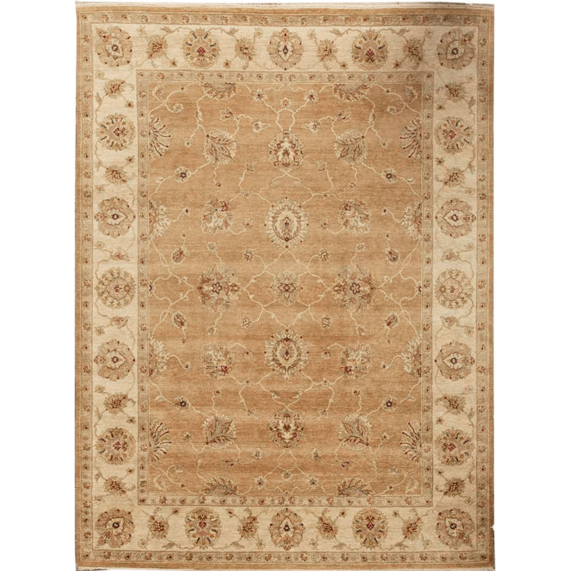 Wool Oriental Area Rug in Camel/Beige