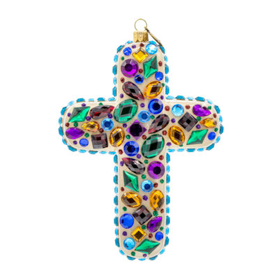Ornement en forme de croix bejewelée
