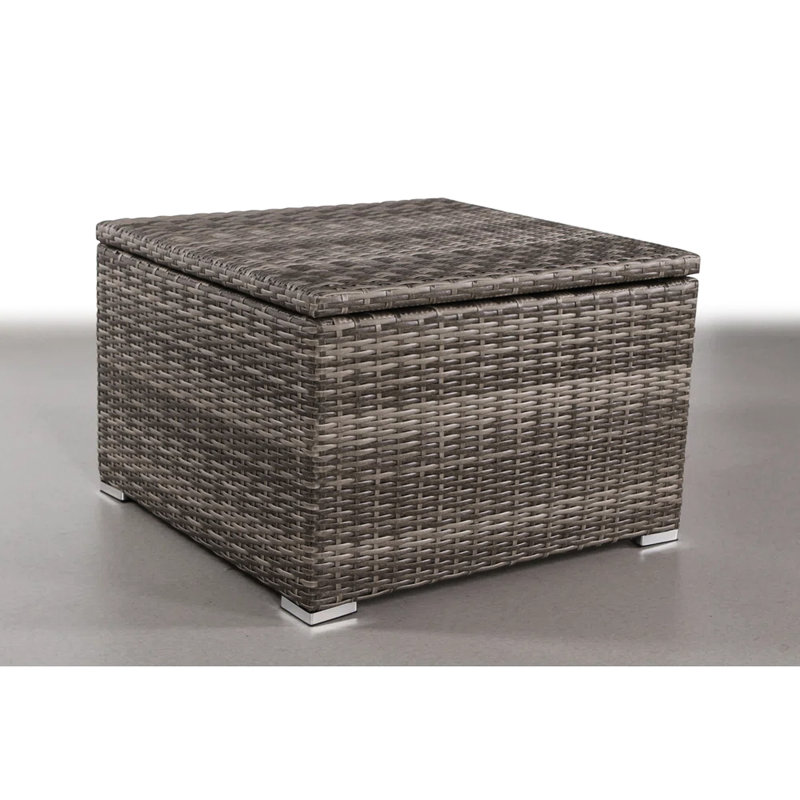 Table de bout modulaire d'extérieur avec rangement - Mélange gris, structure, rangement rouille, 33 po de profondeur, antirouille, teint, jardin