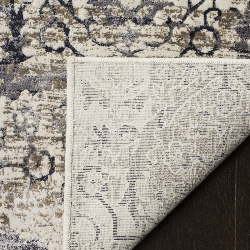 Winchcombe Vintage Inspired Cream/Charcoal Rug, Rectangle 91 x 152 cm