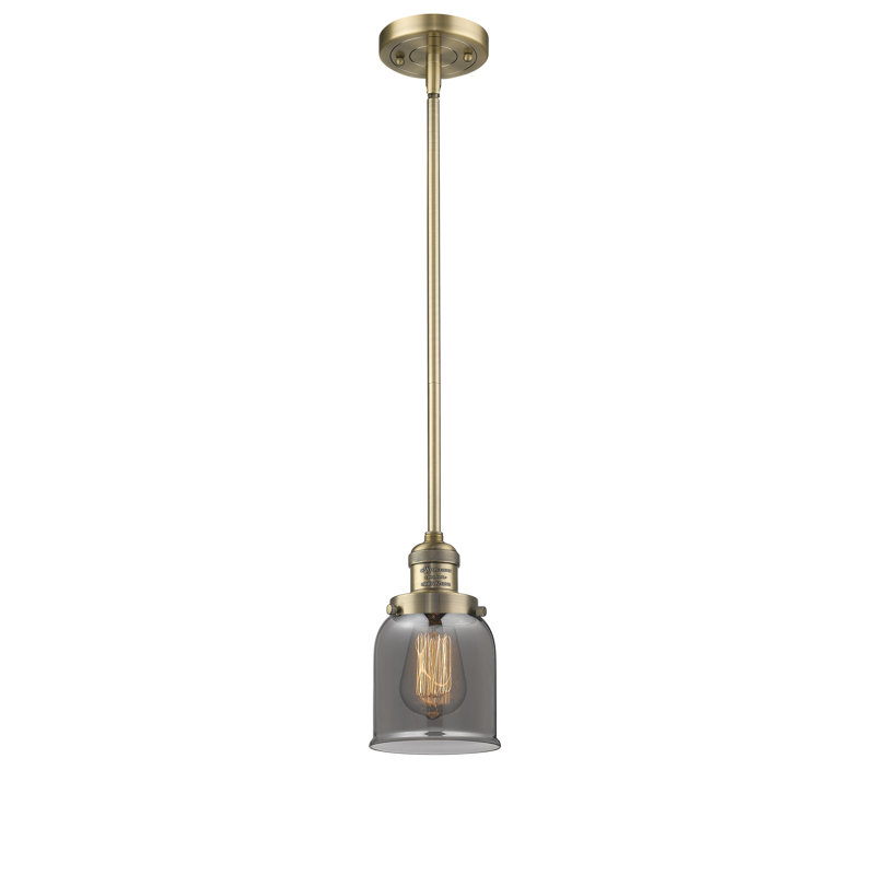 Hardison 1 - Light Single Pendant, Plated Smoked, Brushed Brass