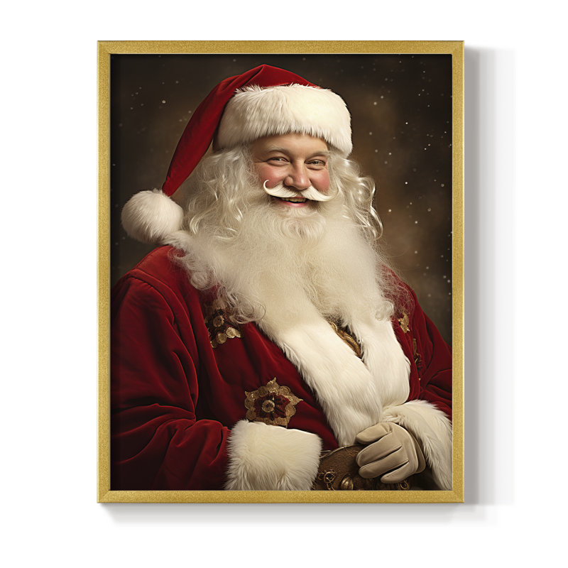 «Christmas Holiday Art CDXLIX», reproduction d'art encadrée - bois massif, H 11 po x l 9 po, Doré