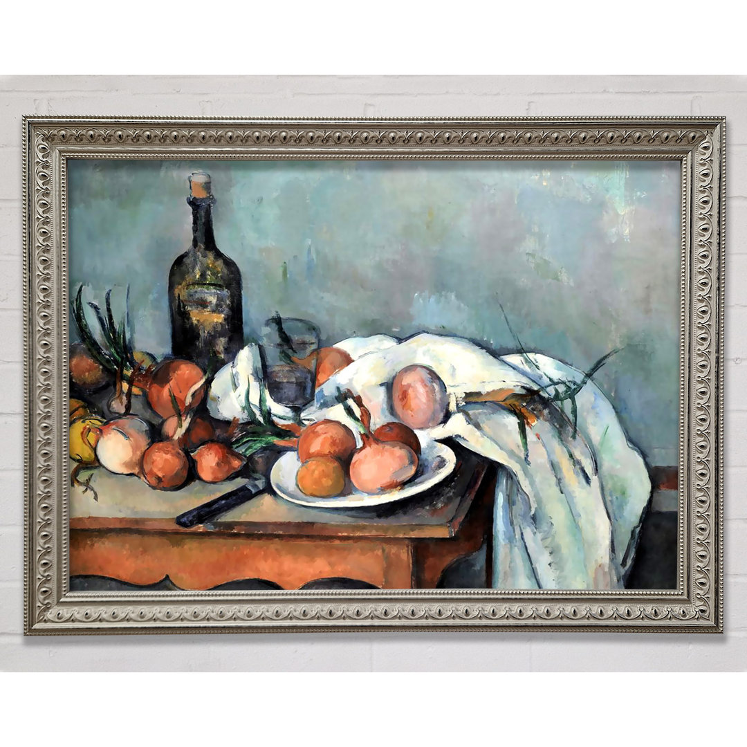 Stillleben mit Zwiebeln von Paul Cezanne - Einzelne Bilderrahmen Kunstdrucke