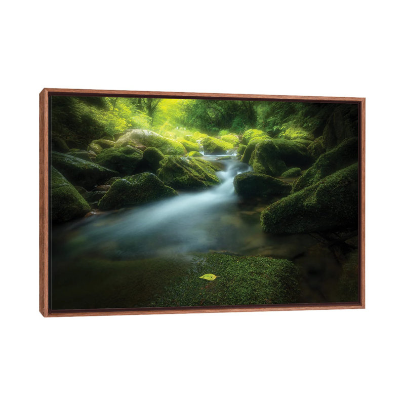 Green Stone by Bingo Z - Floater Frame Print on Canvas