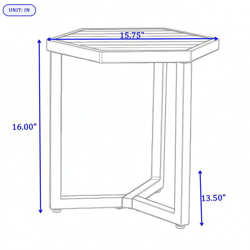 Table d'appoint en bois d'acacia et fer
