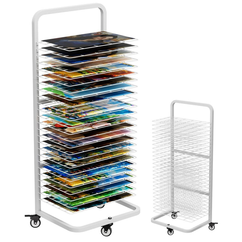 Metro Lane 107cm H Metal Rolling Drying Rack, White