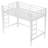 Twin Size Metal Loft Bed with Easy Climbing Ladder and Safety Guardrails, White – Kids/Teen Bedroom-741070995