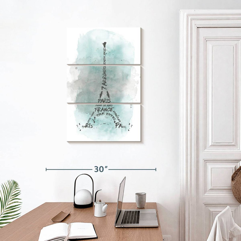 Lilie Tour Eiffel en turquoise, H 32 po x l 20 po
