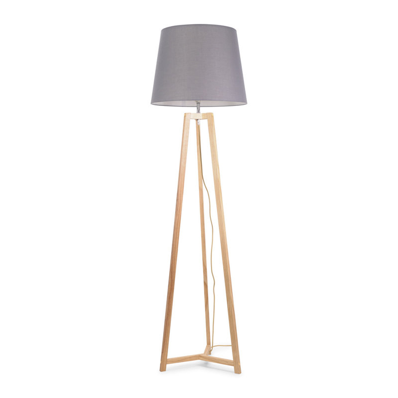 Rhavyn 158cm Natural Traditional Floor Lamp, Grey