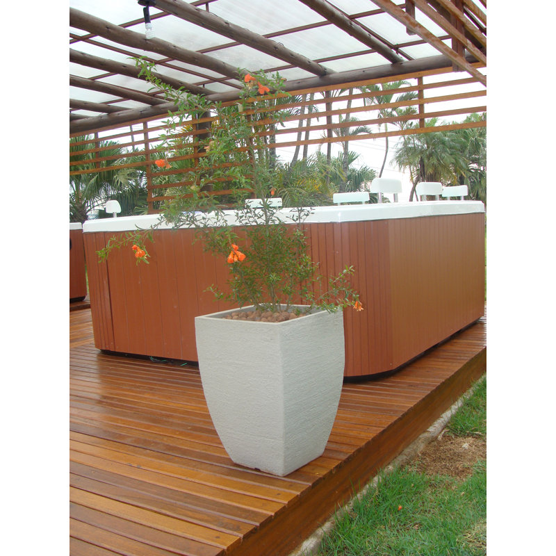 Pot à fleurs en plastique Chris, Grès, H 21,2 po x l 14,5 po x P 14,5 po