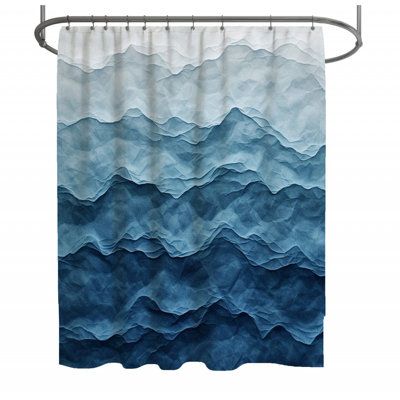 Rideau de douche Ocean vagues - Décoration de salle de bain abstraite