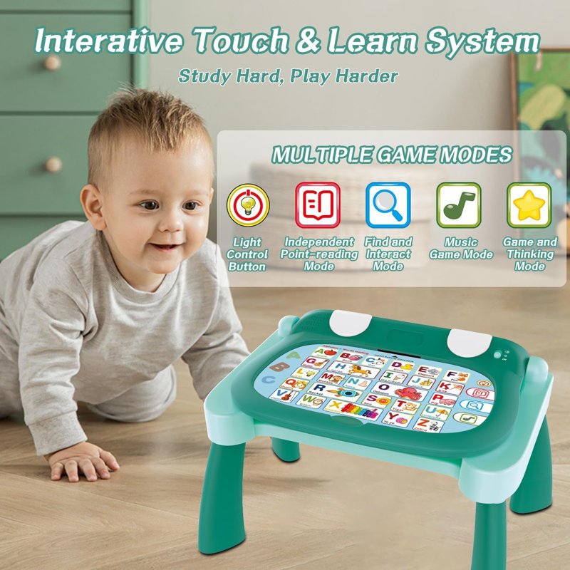 4-In-1 Touch & Learn Activity Desk, Educational Toys With Interactive Learning System Cards And Music Sheets Writing Board, Piano Learning Toys For Toddlers 1-3