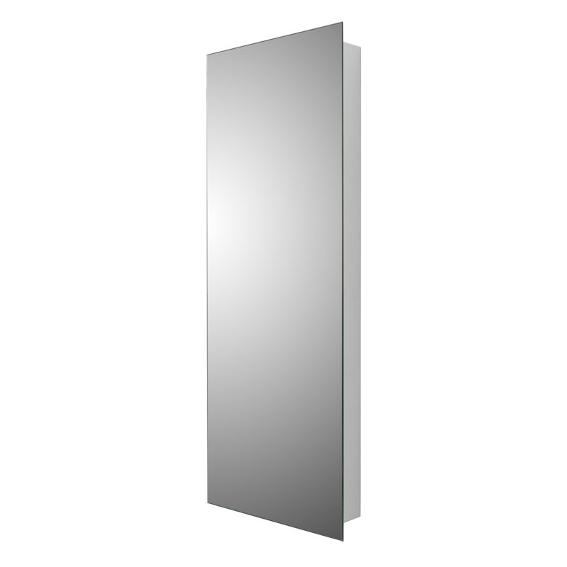 Armoire à pharmacie 1 porte sans cadre avec 3 tablettes Acosta-Hernandez, Bord poli sans cadre, H 36 po x l 14 po x P 9 po