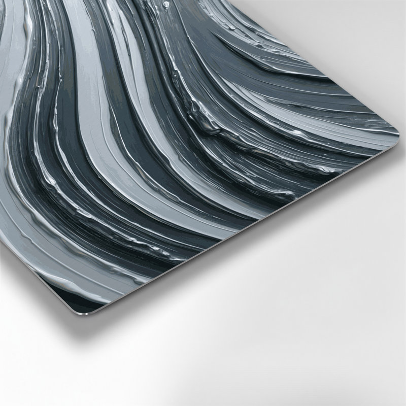 Art mural en métal gris diagonal, H 18 po x l 12 po