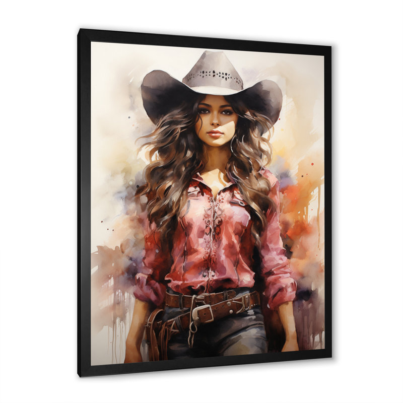 «Yuliza Cowgirl Rodeo Queen», reproduction sur toile, H 20 po x l 12 po x P 1 po, Cadre photo noir