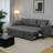 L-Shaped Sleeper Sofa Reversible Couch Pull Out Couch With Storage Chaise-102188298