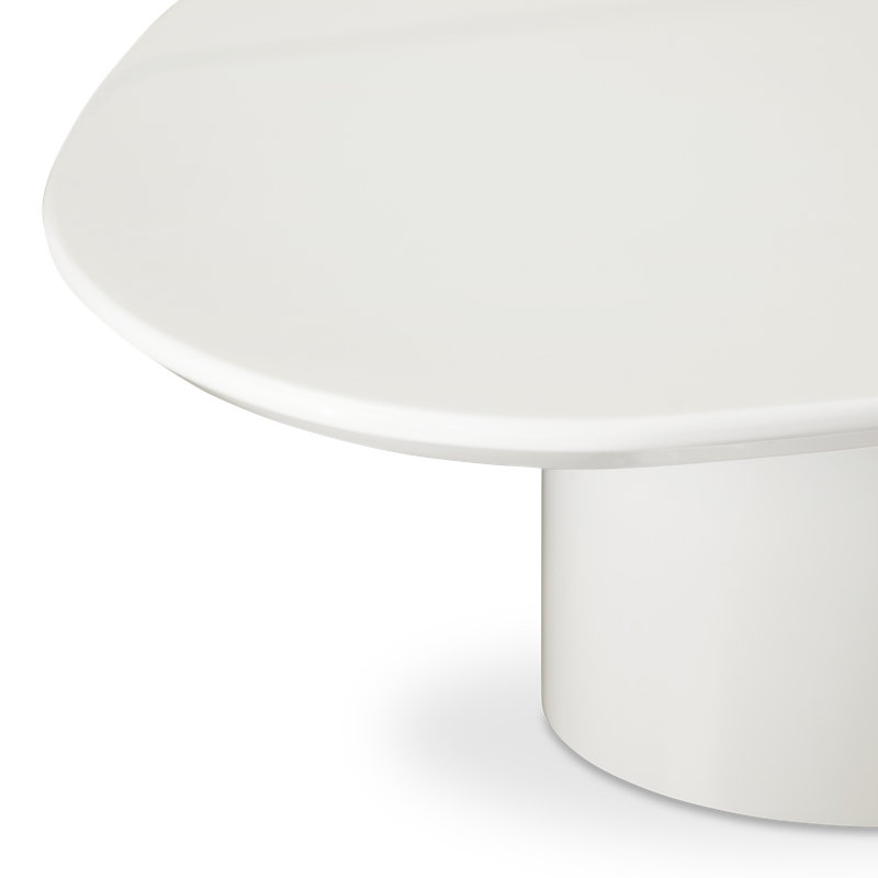 Eden Solid Wood Coffee Table, Ivory White Lacquer
