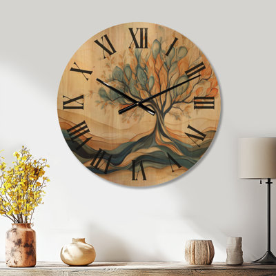 Windblown Tree of Life - Boho Oversized Wood Wall Clock