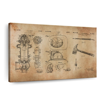 Firefighter Equipment Patent Canvas Print