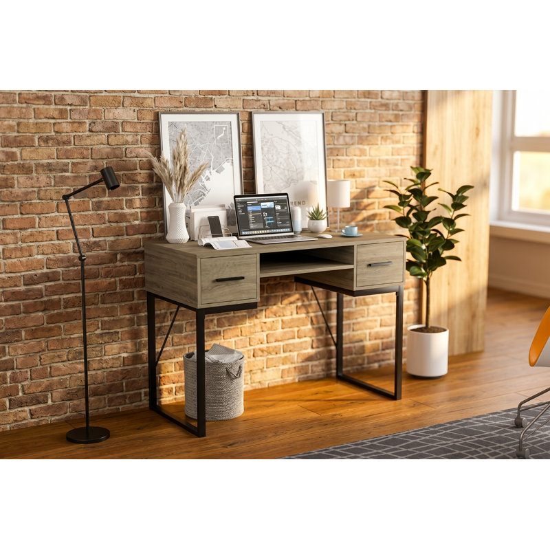 Bureau Marillany, Taupe foncé / noir