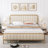 Upholstered Platform Bed with Velvet Headboard-548062663-621628382