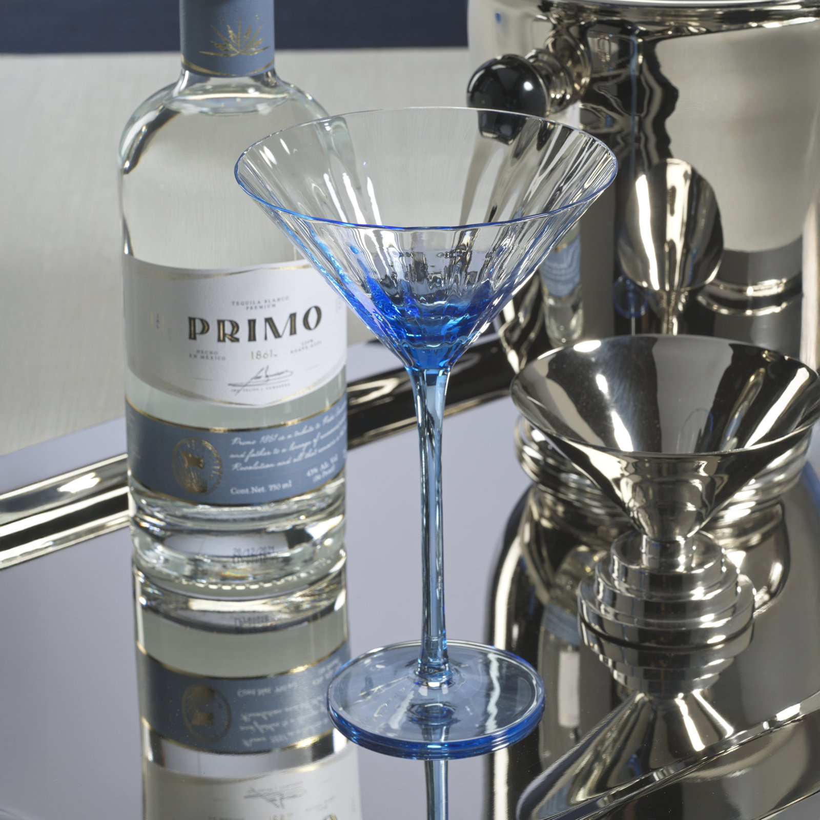 Malden Optic Martini Glasses, Set of 4, Blue
