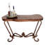 Console Freeform Mesquite: table d'entrée rustique fabriquée à la main avec base en fer