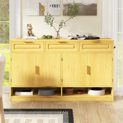 Buffet de ferme 59,1 "avec tablettes réglables et 3 tiroirs