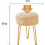 Vanity Accent Stool with Metal legs-1903850507