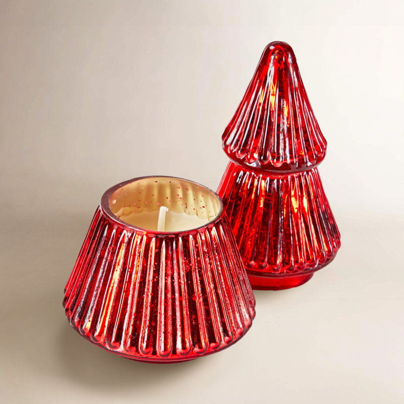  Bougie d'arbre en verre Portobello Sm, H 1,1 po x l 3,75 po x P 3,75 po