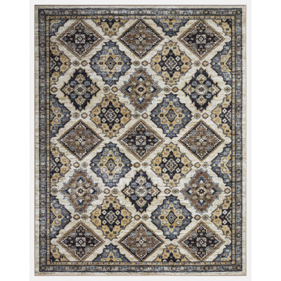 Lyanne Washable Non-Slip Taupe Area Rug